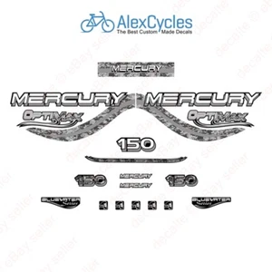 Mercury OptiMax Bluewater 150 HP Pixel Camouflage Outboards Decals Stickers Kit - Bild 1 von 1