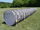 Dog Agility Tunnel with Stakes (18' long, 8 J-Metal Stakes, Zebra print)