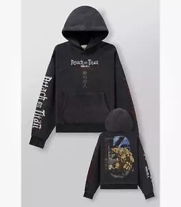 YOUNGLA X Attack On Titan AOT© Pullover Felpa con Cappuccio Medium TITANS AT WAR Nuovo Esaurito - Foto 1 di 6