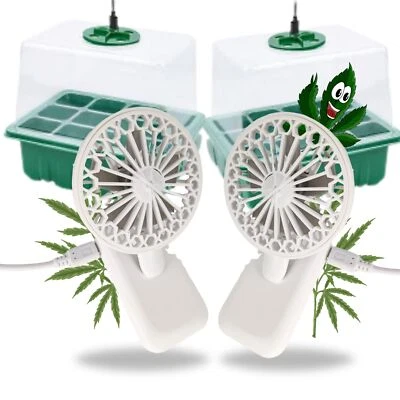 2 Stück Mini Ventilator Grow mit Clip für Zimmergewächshaus klein Growbox Set - Bild 1 von 4