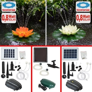 SOLAR TEICHPUMPE SPRINGBRUNNEN SOLAR PUMPE WASSERSPIEL LOTUS MIT AKKU FÜR GARTEN - Bild 1 von 11