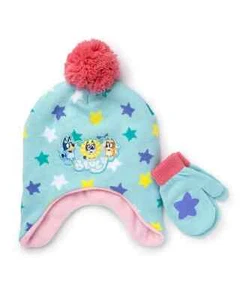 Berkshire Bluey Toddler Girls Hat and Mitten Set, 2 Piece - Defects- SZ OSFM - Picture 1 of 2