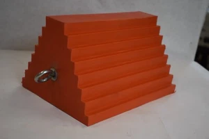AME Urethane Orange Wheel Chock Tire Size 27"-32" 9.84" x 7.87" x 5.91" 15324 - Picture 1 of 6