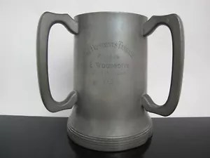 Antiguo 1921 ALEXANDRA PALACE Bowling Club LONDRES 1QT Peltre 3 Mangos TANKARD - Imagen 1 de 8