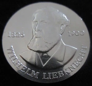 MDS DDR 20 MARK 1976 "150. GEBURTSTAG WILHELM LIEBKNECHT", SILBER #PS - Picture 1 of 2