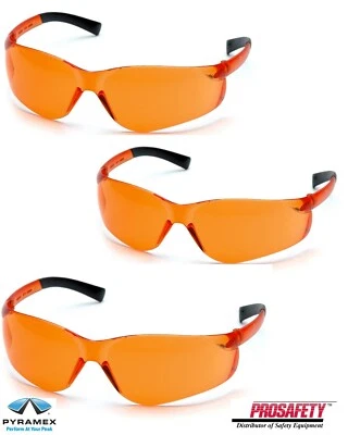 Óculos de segurança 3 PR S2540S ZTEK laranja esporte trabalho óculos de proteção ANSI Z87+   - Imagem 1 de 4