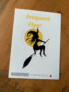 Frequent Flyer Witch STICKER Witchcraft - Halloween - Witchy - Goth - Gothic Bat - Picture 1 of 1