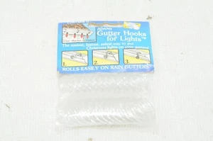 Vintage NOS Adams 1989 Gutter Hooks For Hanging Lights Clear Curlycue Hooks - Picture 1 of 9
