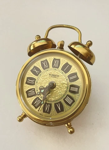 Blessing Alarm West Germany Travel Clock Brass Double Bell 50s Vintage Untested Cover
