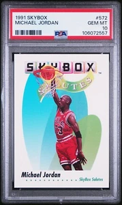 1991 SKYBOX SALUTES MICHAEL JORDAN #572 BASKETBALL CARD HOF | PSA 10 GEM MINT - Picture 1 of 4