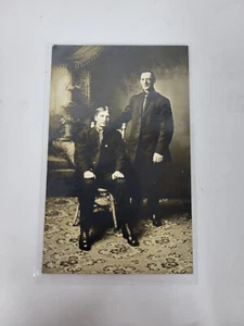 RPPC Portrait Two Young Men - Unposted - back has writing - Picture 1 of 2
