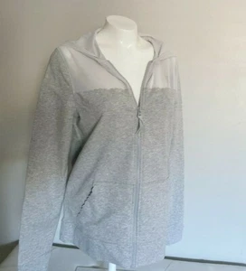 $70 Victorias Secret Pink Campus SCALLOPED HOODIE GRAY GREY zipper JACKET XS - Picture 1 of 6