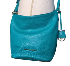 Michael Kors Bedford Medium Leder Messenger Bag in Aqua Teal Blau Crossbody - Bild 1 von 15