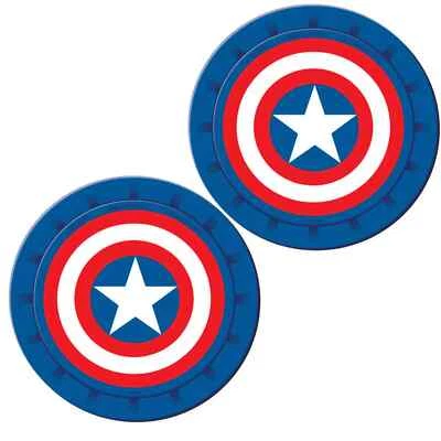 2 PC Marvel Licensed Captain America Cup Holder Coasters Foto 1 de 2