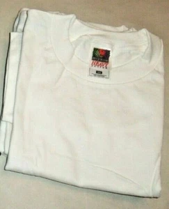 UNISEX KIDS WHITE SHORT SLEEVE T-SHIRT FRUIT OF LOOM HEAVY COTTON 6/8 - Picture 1 of 1