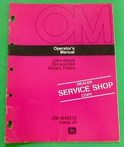 John Deere 324 & 624 Rotary Tillers Operator's Manual OM-M49212 / OM-M80573 - Picture 1 of 6