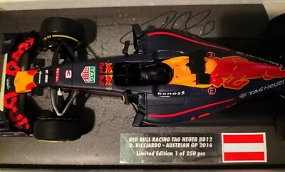 DANIEL RICCIARDO SIGNED LIMITED EDITION AUSTRIA RB12 RED BULL MINICHAMPS 1:18 - Image 1 of 4
