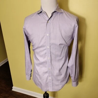 Hickey Freeman фиолетовый белый имбирь L/S платье рубашка Sz L - вопросы PLS читать - Изображение 1 из 4