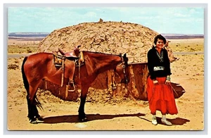 Postal: AZ Navajo Maiden, Pony, Hogan, Navajo Trail, Arizona - Sin publicar - Imagen 1 de 2
