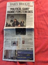 DAILY BREEZE FRONT PAGE OBITUARY SEPTEMBER 30 2023 DIANNE FEINSTEIN DIES