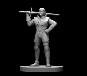 Human Male Fighter V5 Warrior Knight Adventurer 28mm Scale DND D&D Tabletop Mini - Picture 1 of 1