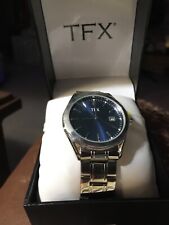 TFX Men's Watch by Bulova Stainless Steel Silver Tone Date Blue Dial 36b107