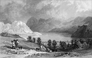 ENNERDALE WATER aus HOW HALL, CUMBERLAND - Gravur aus dem 19. Jahrhundert - Bild 1 von 2