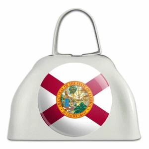 Florida State Flag White Metal Cowbell Cow Bell Instrument - Picture 1 of 3
