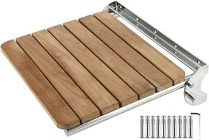 Amarine Made Folding Teak Shower Seat 18"x15"x1.7" Wall Mounted Shower Bench - Picture 1 of 9