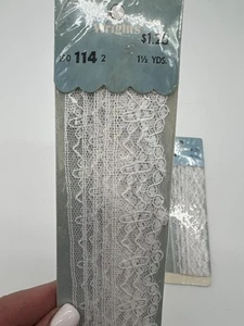 4 Packs Vintage Wrights White Lace Trim – 1.5 Yards Each  1” Wide - Picture 1 of 4