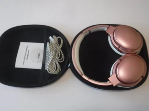 PRTUKYT ANC918 Active Noise Cancelling Bluetooth Kopfhörer Pink mit schwarzer Hülle - Bild 1 von 4
