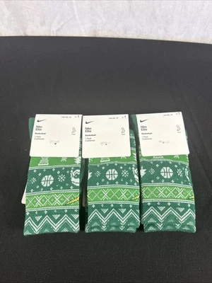 NUEVO CON ETIQUETAS Nike Elite Baloncesto Vacaciones Verde Crew Calcetines 3 Pares Talla Juvenil 10 C - 3 Y Foto 1 de 4