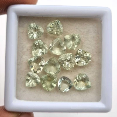 Natural Green Beryl Heart Cut Loose Gemstone Lot 13 Pcs 6 MM 11 CT - Изображение 1 из 3