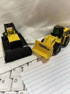 2 Tonka Small Trucks: Front End Loader - Bulldozer Metal Plastic - Picture 1 of 3