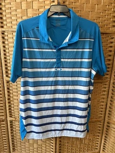 Camisa Polo OAKLEY Para Hombre 2XL Azul Blanco Rayas Golf Ropa Activa Manga Corta - Imagen 1 de 3