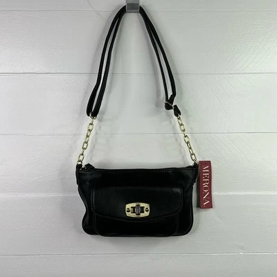 MERONA Black Gold Chain Red Capsule Crossbody Bag Purse - Image 1 of 4