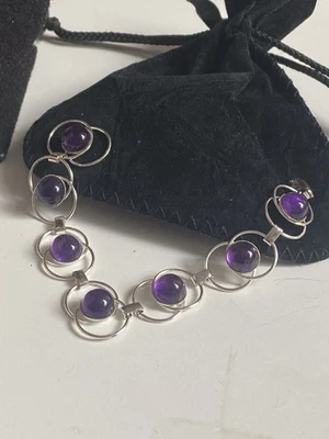 Toller 925 Silber Armband Mit Amethyst - Bild 1 von 4