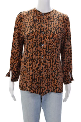 Valentino Mujer Estampado Cuello Redondo Botón Espalda Manga Larga Marrón Talla 42/8 Foto 1 de 4