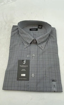 Van Heusen Mens Multicolor Plaid Button Front Dress Shirt Size XL 17-17.5 - Image 1 of 4