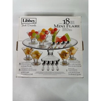 Libbey Just Desserts Glass Dishes Set Of Clear Plates And Small Containers - Image 1 of 3