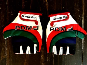 Retro PDM Road Cycling Team Half Finger Mitts Gloves (NEW) - Picture 1 of 3