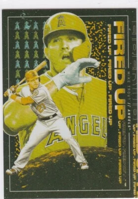 MIKE TROUT 2019 Topps Fire FIRED UP $$ GOLD MINTED VARIATION Los Angeles Angels! - Image 1 of 2