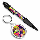 Pen & Keyring (Round) - Colourful Abstract Tribe Fun #2433