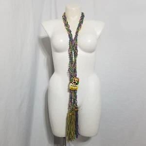 Krewe Of Hercules Theme 36" Mardi Gras Carnival Bead Boa Feathery Necklace Throw - Picture 1 of 9