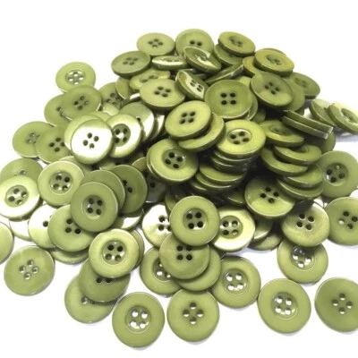 4 Hole OLIVE Buttons Used in Sewing, Tailoring, Shirts, Tshirts, Dress - Image 1 of 3