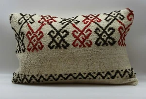 Handmade Turkish Decorative Vintage Kilim Pillow Cover 16'' X 24''(40X60 cm)  - Picture 1 of 4