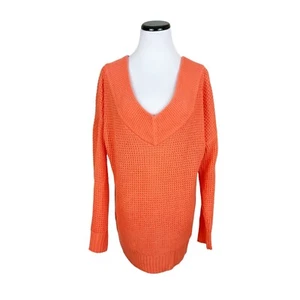 Suéter Zenana Premium De Gran Tamaño Cuello en V Espalda en V Naranja Talla Pequeña - Imagen 1 de 5