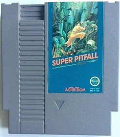 ORIGINAL VINTAGE NINTENDO NES "SUPER PITFALL" ACTIVISION GAME CARTRIDGE & SLEEVE