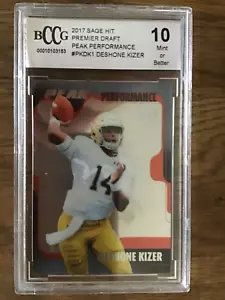 DeShone Kizer 2017 Sage Hit Premier Draft BCCG Graded 10+ Football Card - Picture 1 of 4