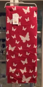 DOCOFIL"BUTTERFLIES" HOT PINK OVERSIZED REVERSIBLE THROW 51 by 67" PORTUGAL NWT - Picture 1 of 5